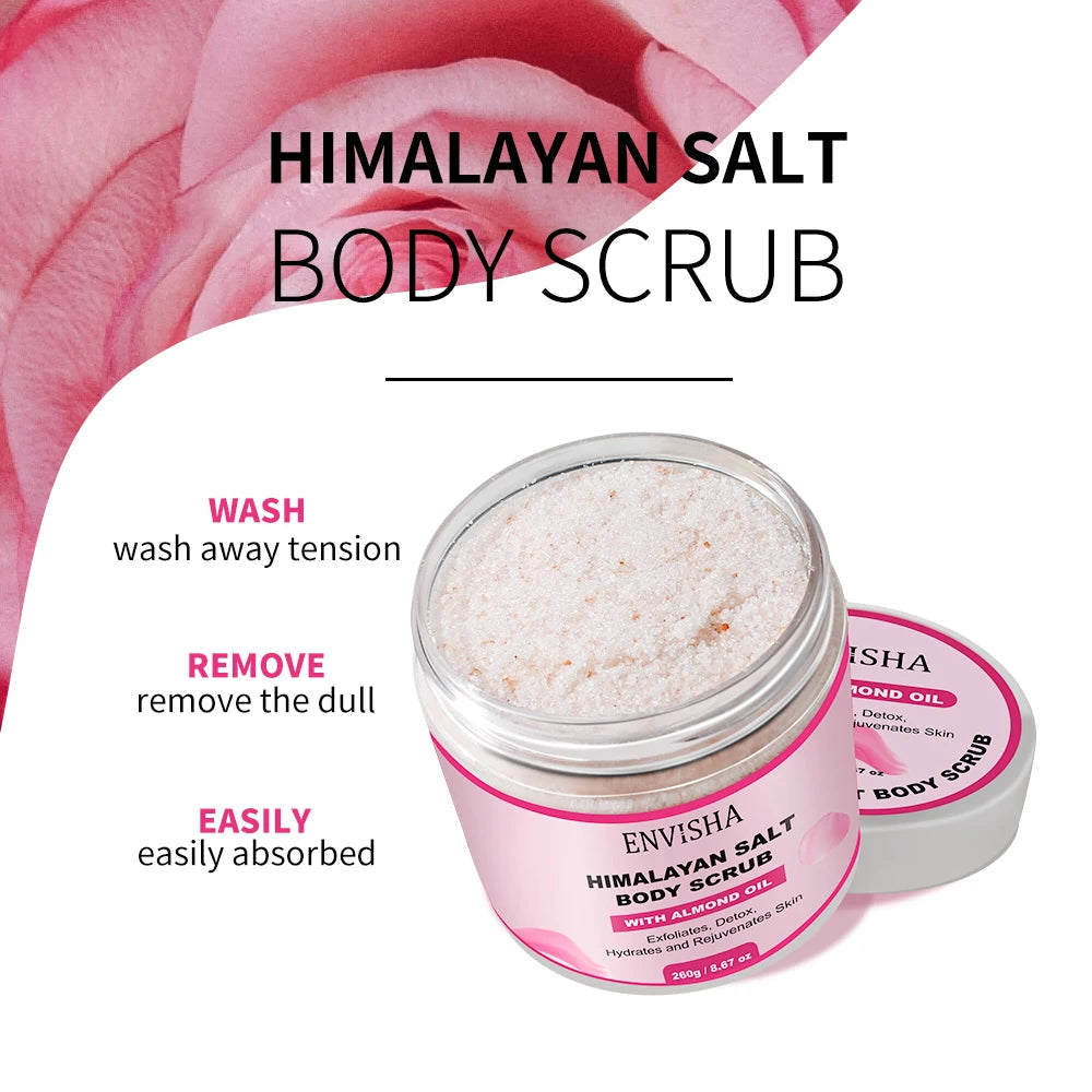 ENVISHA Beauty Health Rose Body Massage Bath Salt Scrub Exfoliating